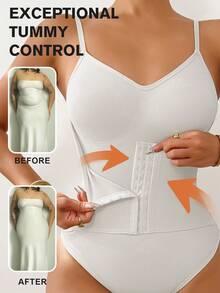 Women's Fashion Waist Cincher Seamless Jumpsuit - Fully Covers Bulges, Shapes Perfect Figure, Suitable For Daily Wear, Parties, Women's Underwear And Shapewear - White - View 9