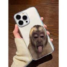 Expression 1pc Perforated Transparent Monkey Painted Thick Shockproof Protective Phone Case Compatible With IPhone 16/11/16pro/16plus/16promax/16e/15Promax/13/14/12/XS/XR/7G/8PYOUR-BELOVED-PHONE Christmas Gifts Christmas Gifts,New Year Gifts,Valentine's Day Gifts - 無色 - 查看 3