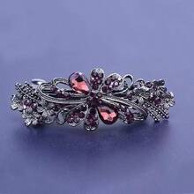 1 Stück Mehrfarbige Blumen Legierung Strass Haarspange für Damen, Retro Federklemme geeignet für den täglichen Gebrauch, Haarklammern, Haarspangen, Haarclips, Haarschmuck, Französische Clips, Aussehen für Partys, Kopfschmuck, Blumen Haarclips, Haarnadeln - Verschiedenfarbig - Übersicht 14