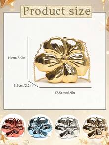 Acrylic Crescent Moon Box Shaped Handbag,Gold Bag Versatile Chain Shoulder Crossbody Bag Prom Bag, Party Bags,Party Wedding Prom Dinner/Banquet - 銀色 - 查看 7