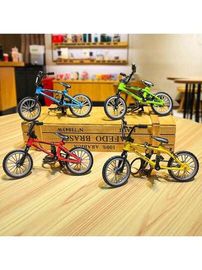 1个金属收藏自行车模型，适合桌面摆件、家居装饰工艺品，无需用电，是情人节、万圣节、复活节等节日的理想礼物，卡通创意手指自行车钥匙扣仿真自行车模型，迷你合金手指BMX自行车模型，返校礼物，学生礼物