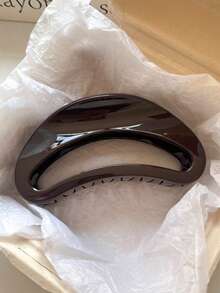 3pcs/1pc Extra Large Black, White, Brown Plastic Hair Clips, Fashion Versatile High-End Elegant Simple Solid Color Hair Claws, Suitable For Daily, Casual, Party, Commute, Beach, Bun, Ponytail, Face Washing, Makeup, Outfit Accessory Elegant Claw Clip - Multicolor - View 5