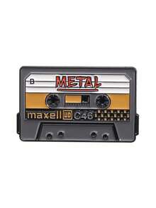 1/5件装复古音乐磁带胸针，卡通磁带歌曲胸针，金属徽章，背包服装复古徽章配饰，送朋友的礼物