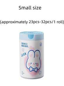 1 Roll (Approx. 65-75pcs) Random Cute Cartoon Rabbit Drawstring Trash Bags, Thick Printed Handles, Suitable For Nursery Diaper Storage, Outdoor Diaper Disposal, Multi-Purpose Disposable Garbage Bags - Multicolor - View 13