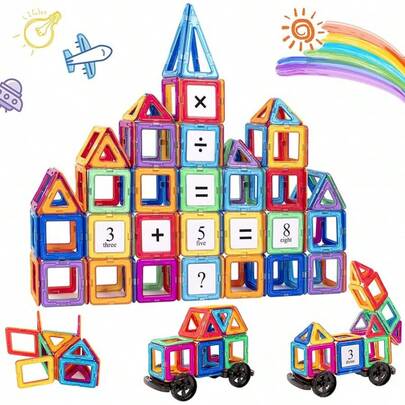 Magnetic Building Blocks Magnetic Tiles For  Building Construction STEM Educational Toys For Girls Age 3 4 5 6 7 8 Years Old