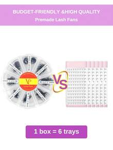 800 Fans D Crul 3D/4D/5D/6D/8D/10D Loose Fan 8-15Mixed Length Pointy Base Premade Fans Sharp Thin Slim Medium Stem Volume Russian Eyelashes Extensions - D - View 3