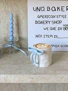 CMYD Studio 1pc 320ml Original Bowknot Design Ceramic Mug, Handmade Exquisite Coffee Cup, Suitable For Water, Latte, Milk, Birthday Gift - Multicolor - View 13