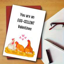 你真是太棒了！创意情人节贺卡，三只母鸡孵蛋设计，送给妻子/丈夫/男友/女友的情人节礼物，高品质贺卡，附信封（12x17厘米）/（4.72x6.7英寸） - 彩色 - 查看 12