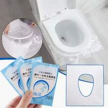 Disposable Plastic Toilet Seat Cover Waterproof And Non Slip Individually Wrapped, For Travel,Disposable Plastic Toilet Seat Cover Waterproof And Non Slip Individually Wrapped, For Travel,Disposable Toilet Seat Covers Cushions For Travel Public Restrooms Individually Packaged Portable Tear Resistant For Adults Boys And Girls - 無色 - 查看 1
