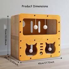 Multi-Function Cat Scratcher House – 3-In-1 Scratch Pad, Soft Bed & Play Cave With Toys, Durable Build & Ideal Holiday Gift - MD-CAT2 - 查看 3