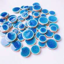 100g/3.53oz DIY Mosaic Tiles, Ice Crackle Effect Multiple Colors, Round Floral Pattern Tiles, Suitable For DIY Crafts, Creative Art Glass Mosaic, Jewelry Making And Home Decor - Multicolor - View 20
