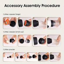 Portable Espresso Machine, 3-In-1 Design, Suitable For Ground Coffee And Capsules, 60ml Gold Capacity, Self-Heating, Cold & Hot Dual Mode, Type-C Fast Charging Port (2500mAh Fast Charging Battery), Can Make 25 Cups Of Cold/Hot Water, Long Battery Life, Suitable For RVs, Hiking And Office