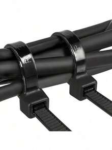 100pcs Black & White Self-Locking High Strength Nylon Cable Ties, 40lbs Tensile Strength, Durable, Suitable For Cable Management, Home Organization, Logistics Packaging, Electrical Engineering, Construction Projects, Wholesale Supply - Multicolor - View 10