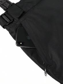 Autumn/Winter New Thick Warm Outdoor Ski Pants, Boyfriend Style Men's Windproof Hiking Trousers, Detachable Suspender, Breathable Casual Black Pants Ski Outfits - Black - View 5