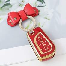 4-Button TPU Car Key Case With Keychain, Suitable For Land Cruiser, Tundra, Camry, RAV4, Highlander Smart Key Fob - 4 Buttons - View 4
