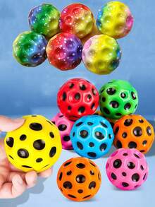 1/2个腕部弹力锻炼球，颜色随机，附赠礼品袋，减压挤压球，锻炼反射能力，玩具，非常适合节日和生日，锻炼手部协调能力，互动游戏，轻质泡沫材质，高品质弹力球，手部锻炼器，派对游戏，家庭娱乐 - 彩色 - 查看 5