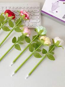 1 PC Creative Simulation Peony Flower Ballpoint Pen, Cute Flower Hand Account Pen For Girls, Student Gift Pen, Holiday Gift Pen - Multicolor - View 10