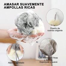 Cepillo corporalcepillo corporal para baño cepillo para la espalda ducha 2 cepillos. El diseño con mango largo doblado ayuda a limpiar la espalda. Con 2 bolas de baño Azul - Azul - Ver 4