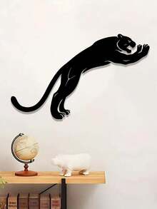 1件豹纹金属墙饰，野生动物标志，适用于农舍、花园、户外、卧室、客厅、餐厅，家居礼品，墙面悬挂装饰