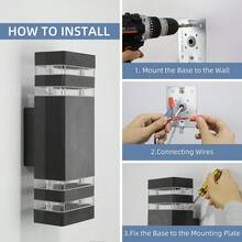 IP65 Waterproof LED Outdoor Wall Light, Crystal Acrylic Decorative Pattern, Square, E27 Socket For Customized Bulb, Home Lighting, Suitable For Outdoor Patio/Stairs/Street/Indoor/Garden/Living Room/Bedroom/Corridor/Hallway/Interior Wall/Exterior Wall - Outdoor Wall Lamp E27 Lamp Base Warm Light Kit - View 6