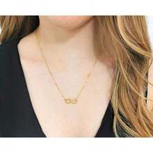 Collar Signo de Infinito - Chapa de Oro Calidad Premium - Cadena de 45cm - Elegantia Jewelry - como en la foto - Ver 1