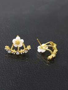 一对优雅的雏菊新娘耳钉。情人节配饰 - 彩色 - 查看 10