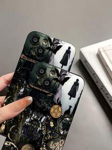 Estética de paisaje onírico y mágico. Esta elegante funda es compatible con los modelos  16, 15, 14 Pro Max, 13, 12, 11, XR y XS Plus. Fabricada en silicona TPU, ofrece protección contra golpes y caídas, además de una sensación superior. Es un regalo ideal para familiares, amigos y seres queridos, y una opción perfecta para Navidad.funda de ,  funda de  16, Navidad,  fundas de , funda de  15,  17 Pro Max, fundas para , funda de  16 Plus, regalos de Navidad - Negro - Ver 8
