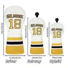 18pcs Golf Club Head Covers, Made Of Durable Dust-Proof Material To Provide Best Protection And Extend The Lifespan Of Golf Clubs - White - View 8