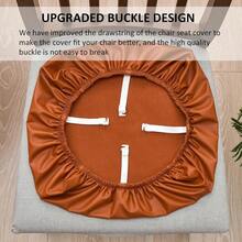 R-2-Pack PU Leater Cair Covers  Dining Cairs Water-Reant Stretc Seat Covers Re and Wasable covers G (Grey) - Gris - Ver 6