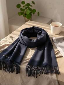 1pc Customized Cashmere Scarf, Soft & Luxurious Winter Shawl, Can Be Embroidered With Initials, A Gift For Her - Multicolor - View 2