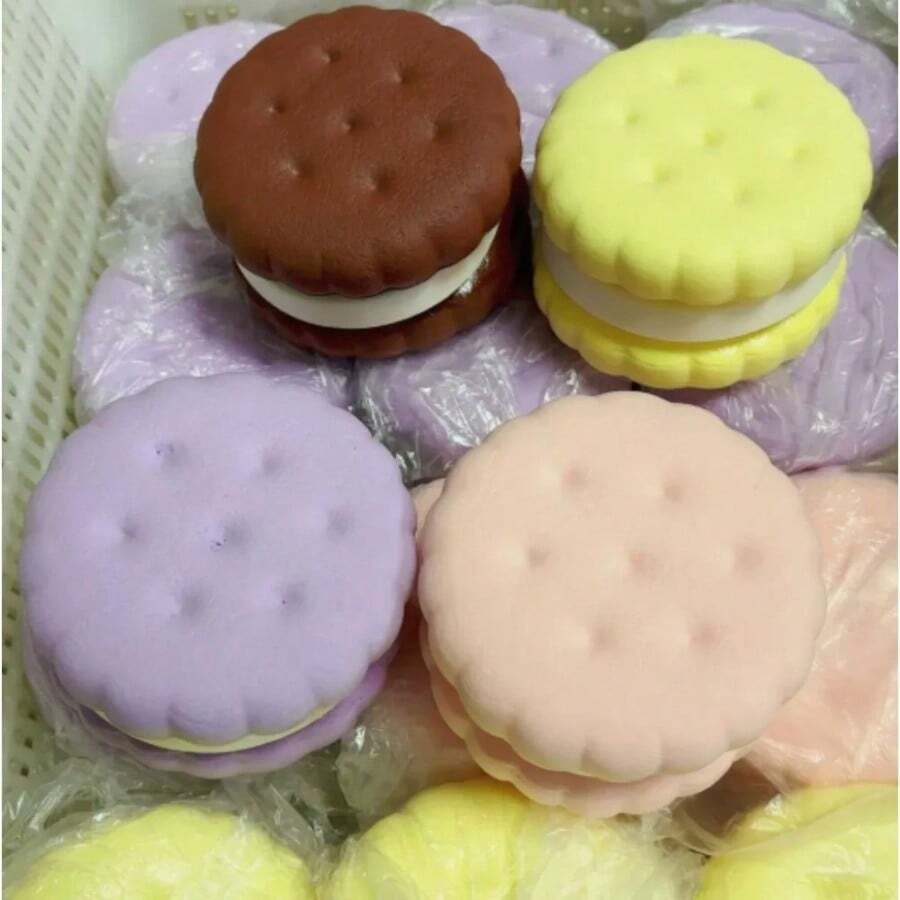 Viral Japanese-Style Multi-Layer Mousse Cake Slow Rebound Stress Relief Toy, Sticky Cheese Bar Shaped Soft Squishy, Slow Rebound Sensory, Suitable For Anxiety Relief/Sensory Focus/Office Stress Relief/Adult ASMR Stress Relief Gift - Multicolor - View 1