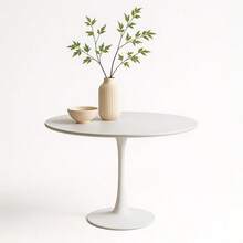 MUNDO IN MUEBLES Mesa Alta Exterior Vittoria 100 CM  Mesa de Bar Redonda Mediana para Exterior de Patio Jardín Desayunador Comedor y Terraza Ideal para Hogar Restaurante u Oficina - Blanco - Ver 1