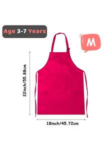 1pc Child Apron With 2 Pockets ,Solid-Colored,Simple And Stylish Apron,Adjustable Chef Art Apron For Boys And Girls ,Kids Painting Aprons, For Cooking Baking Painting Crafting Grilling Activity,DIY,Party - Multicolor - View 24