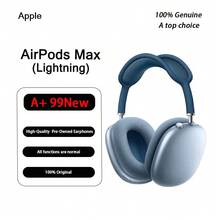 Used Apple AirPods Max (Lightning) 99 New, Wireless Bluetooth Headphones, Active Noise-Cancelling Headphones, Over-Ear Headphones - Blue - View 2