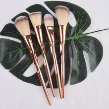 Juego de brochas de maquillaje de 4 piezas, brocha para polvo, herramientas de maquillaje cosmético - Plateado - Ver 7
