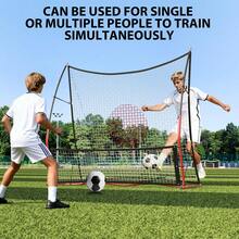2-In-1 Soccer Rebounder, Ground Pass Nets, Iron Soccer Practice Equipment, Sports Football Rebounder Wall With Portable Bag, Perfect For Team Solo Training, Passing, Volleyball - Black+White - View 4