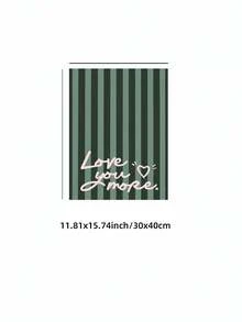1张无框“爱你更多”海报，鼠尾草绿粉色系，可爱字体，爱心艺术，女孩房间墙面装饰，简约风格，适用于卧室、客厅、宿舍、派对、礼物、返校季、大学宿舍等场合。 - 彩色 - 查看 11