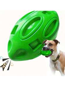 坚不可摧的吱吱作响的足球，狗狗磨牙玩具 - 耐用橡胶球，适合爱啃咬的狗狗，磨牙和玩耍皆宜 - 小型犬的完美礼物，尽情享受啃咬和玩耍的乐趣 - 狗狗礼物，圣诞节、万圣节佳品