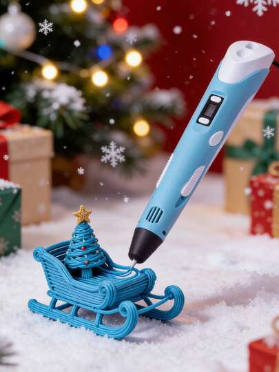 3D 笔经典款第 2 代豪华套装，可变速度，显示屏，12 色 PLA 耗材，笔架，USB/Type-C 电源线，硅胶指套