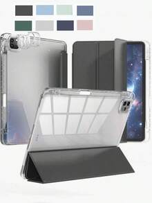 Compatible With IPad A16 Case 11th Generation 11 Inch 2025, IPad 10th Generation Case 10.9 Inch 2022, Clear Slim Protective Cover With Apple Pencil Holder & Charging Adapter Black