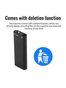 Rechargeable High-Definition Noise Cancelling Voice Recorder, One-Key Recording, Meeting Notes & Learning Recorder, MP3 Player, Built-In 90mAh Battery, Long Lasting, 8GB Storage, USB Drive Function, Auto Save On Power Off - Black - View 5