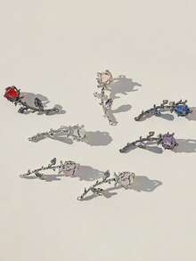 1pc Valentine's Day Rose Half Bracelet Alloy Three Dimensional Pendant DIY Handmade Beaded Bracelet, Necklace Material Accessories - Multicolor - View 4