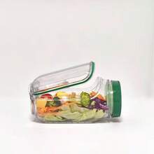 1 hộp đựng salad xếp lớp dọc có bát đựng bên trong và nắp trong suốt, nắp mở bên hông, dễ mang theo, hộp đựng salad hình trụ bằng nhựa bền chắc để bảo quản salad tươi, quà tặng Giáng sinh/quà tặng ngày lễ - trắng - Xem 5