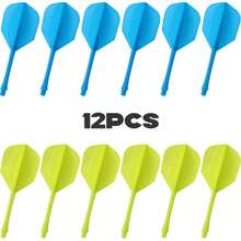 HUANQU 2BA Spiral Grooved PC Material Universal Professional Darts Flights: 12pcs, 8cm Long, High-Quality Integrated Shatterproof Design, Multiple Colors Available, Ideal Upgrade For Professional Darts Accessories! Darts Flights Suitable For Home Entertainment, Sports Competitions, Christmas/Easter/Valentine's Day/Birthday/Party Gifts