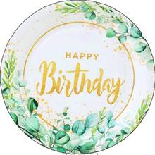 72pcs Birthday Party Supplies Set, Plant-Themed Birthday One-Time Use Plates, 7/9 Inch Deep Blue & Gold Party Plates, Apple Blue Foil One-Time Use Plates, Cups, Napkins, Suitable For Birthday, Wedding, Party Tableware - Multicolor - View 11