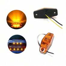 12V（10-30V宽电压）2LED卡车侧灯 - 琥珀黄，防水通用宽幅警示防尾灯