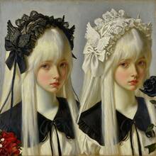 哥特萝莉发箍，白色天使翅膀蕾丝头饰，复洛克风格发箍，暗黑甜美可爱发饰，适合万圣节角色扮演、圣诞派对、情人节、送给女友的生日礼物、日常佩戴和拍照道具，轻萝莉风格必备单品，手工制作，适合萝莉、节日、圣诞节、万圣节、新年派对服装 - 彩色 - 查看 9