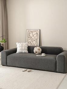 1pc 3D Textured Sofa Cover, Stretch Sofa Slipcover Multifunctional Full Coverage Sofa Protector, Solid Color Granular Pattern Design Suitable For Spring, Summer, Autumn And Winter, Protect Sofa And Decorate For Holidays, High Elasticity One-Piece Sofa Cover - Dark Grey - View 5