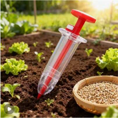 Manual Seed Spreader - Handheld Seeder With Adjustable Sowing Depth And Row Guide, Portable Spring Gardening Tool For Lawn, Vegetable, Flower Gardens - Durable Plastic Seeder Suitable For Small-Scale Agriculture