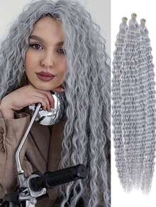 Long Deep Wave Braiding Hair 30 Inch Ocean Wave Crochet Hair Synthetic Deep Curly Crochet Hair Extensions For Women - Multicolor - View 35